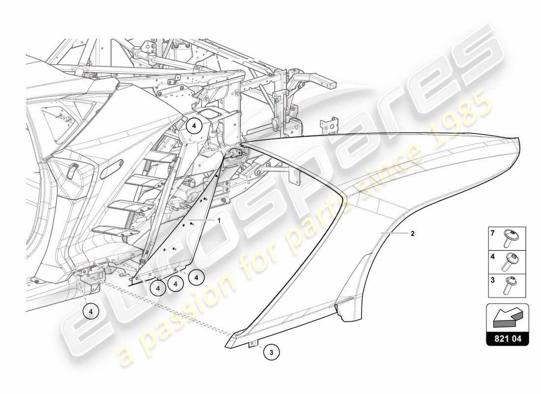 lamborghini centenario coupe (2017) wing protector rear ersatzteildiagramm