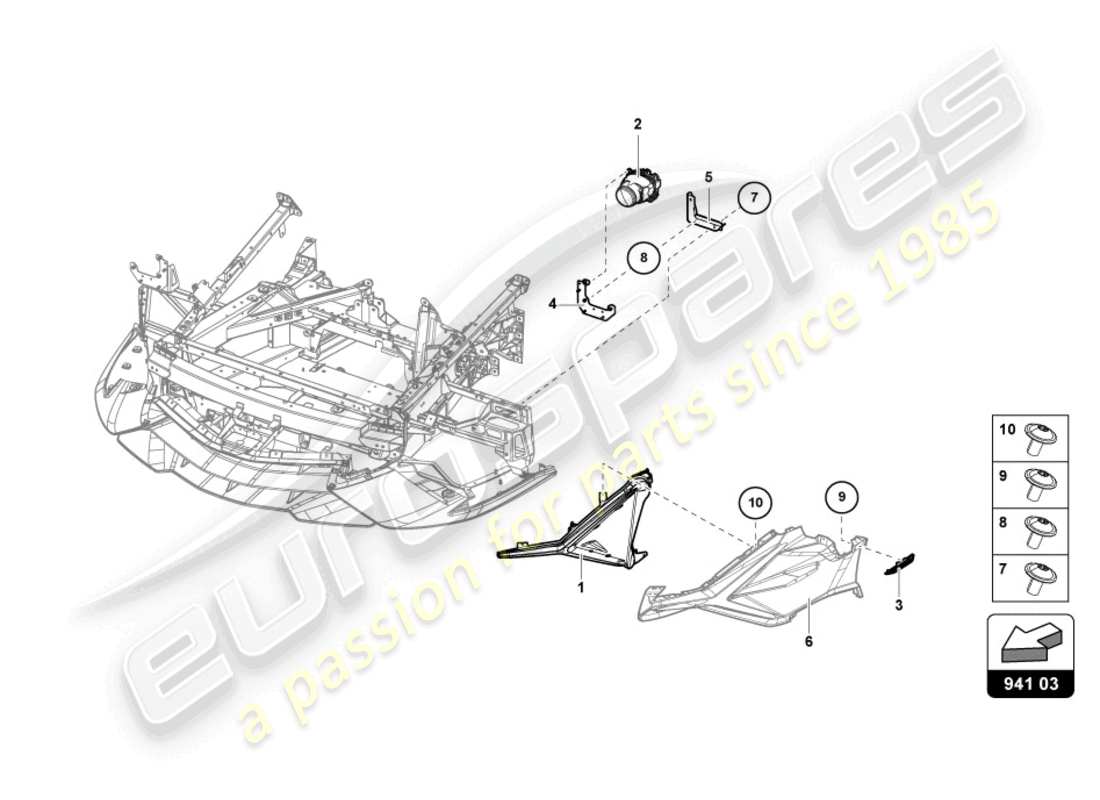 lamborghini sian (2021) scheinwerfer ersatzteildiagramm
