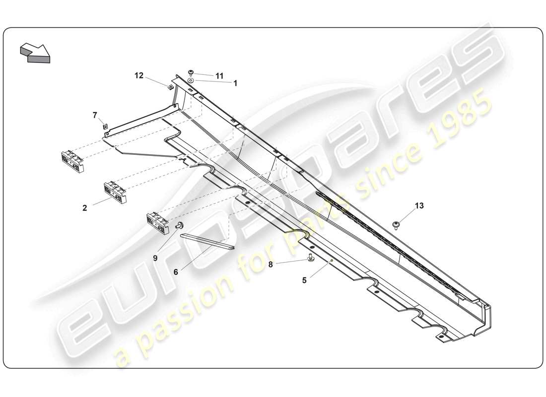 lamborghini super trofeo (2009-2014) teilediagramm für externes seitenelement