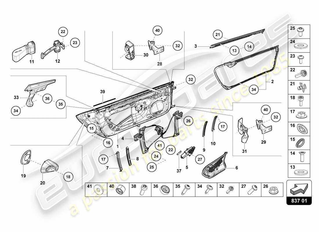 lamborghini performante coupe (2018) türen teilediagramm