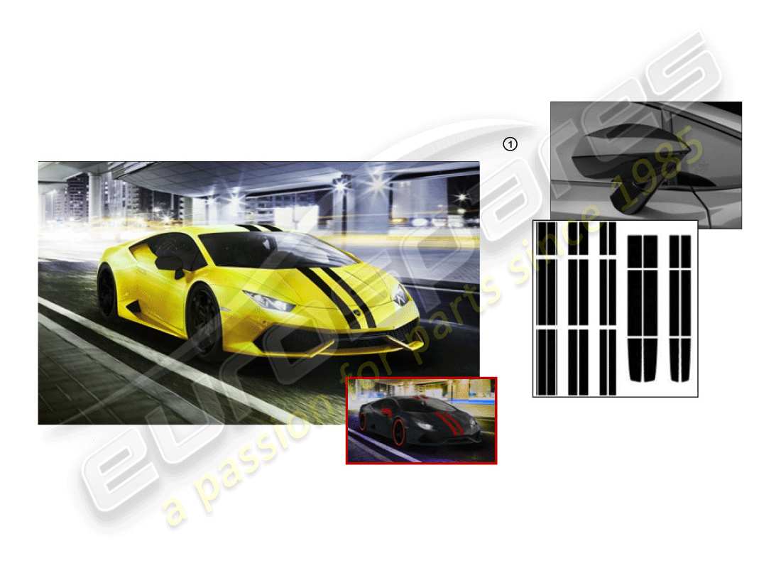 lamborghini huracan lp600-4 zhong coupe (accessories) dekoratives set ersatzteildiagramm