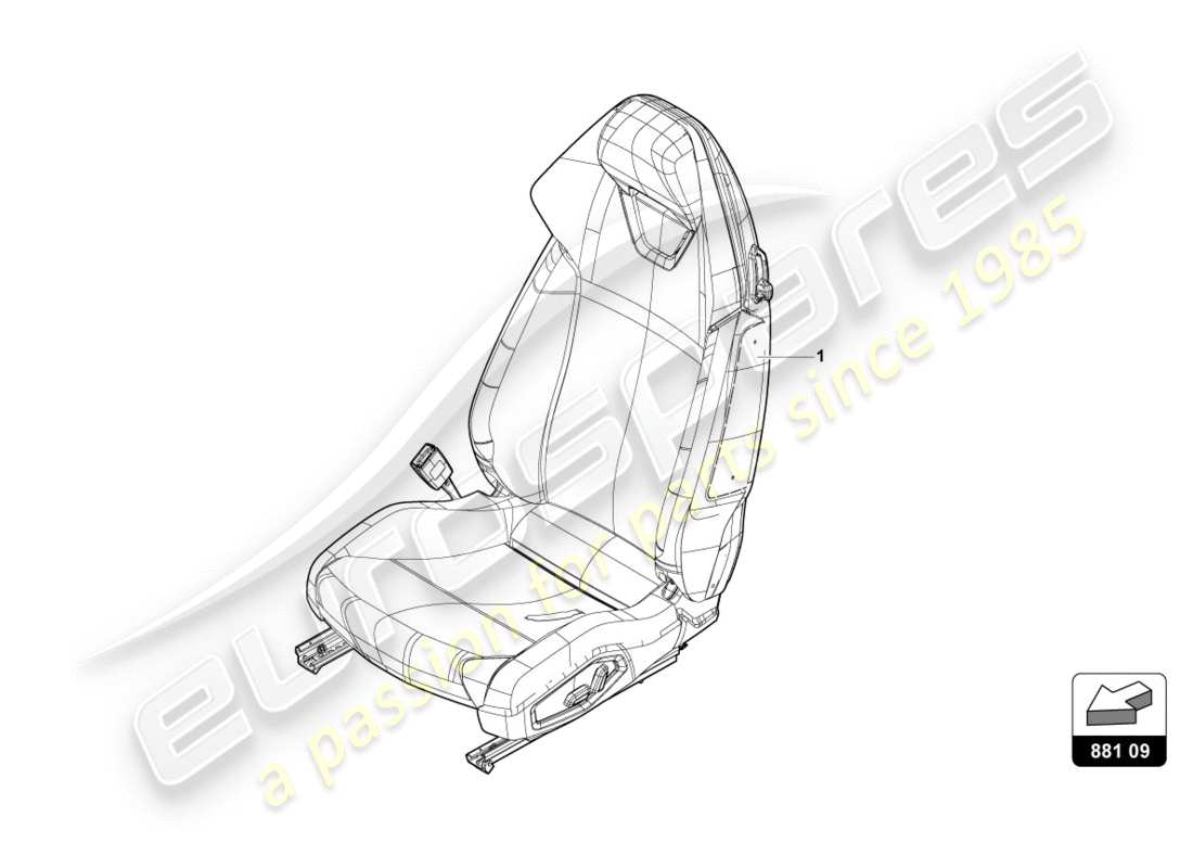 lamborghini lp610-4 avio (2017) seat 'avio trim' ersatzteildiagramm