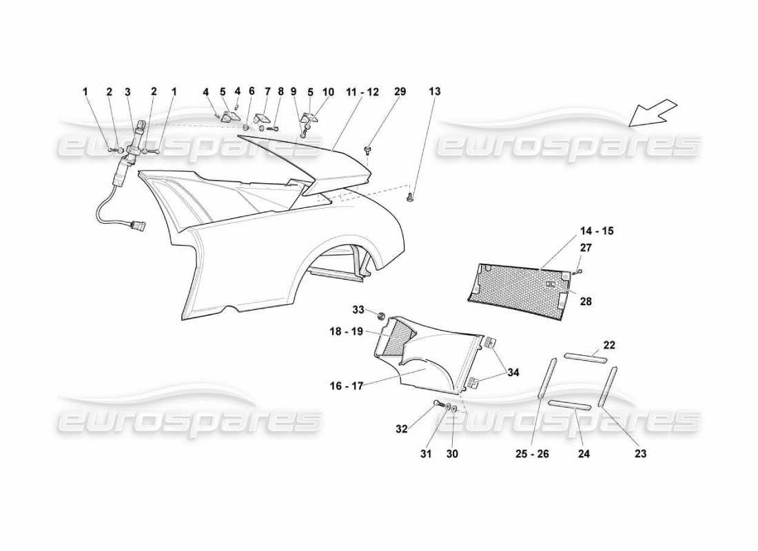 lamborghini murcielago lp670 teilediagramm lufteinlass