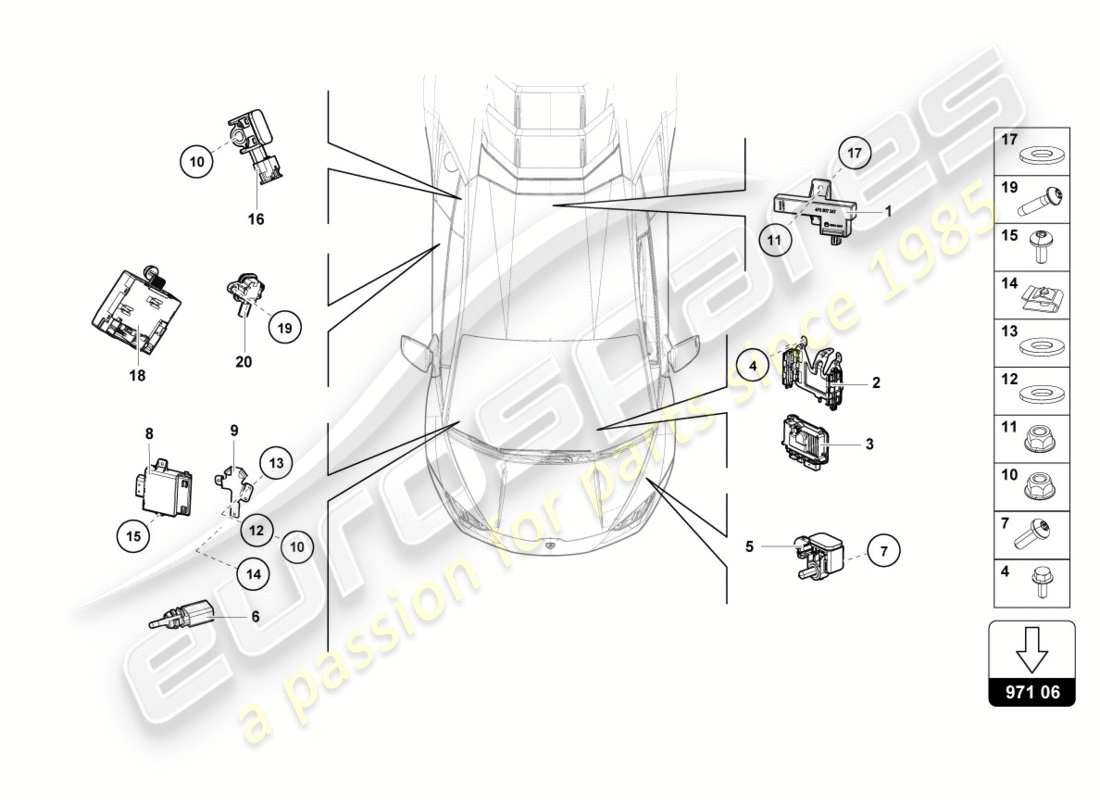 lamborghini 2018 (performante coupe) steuereinheit teilediagramm