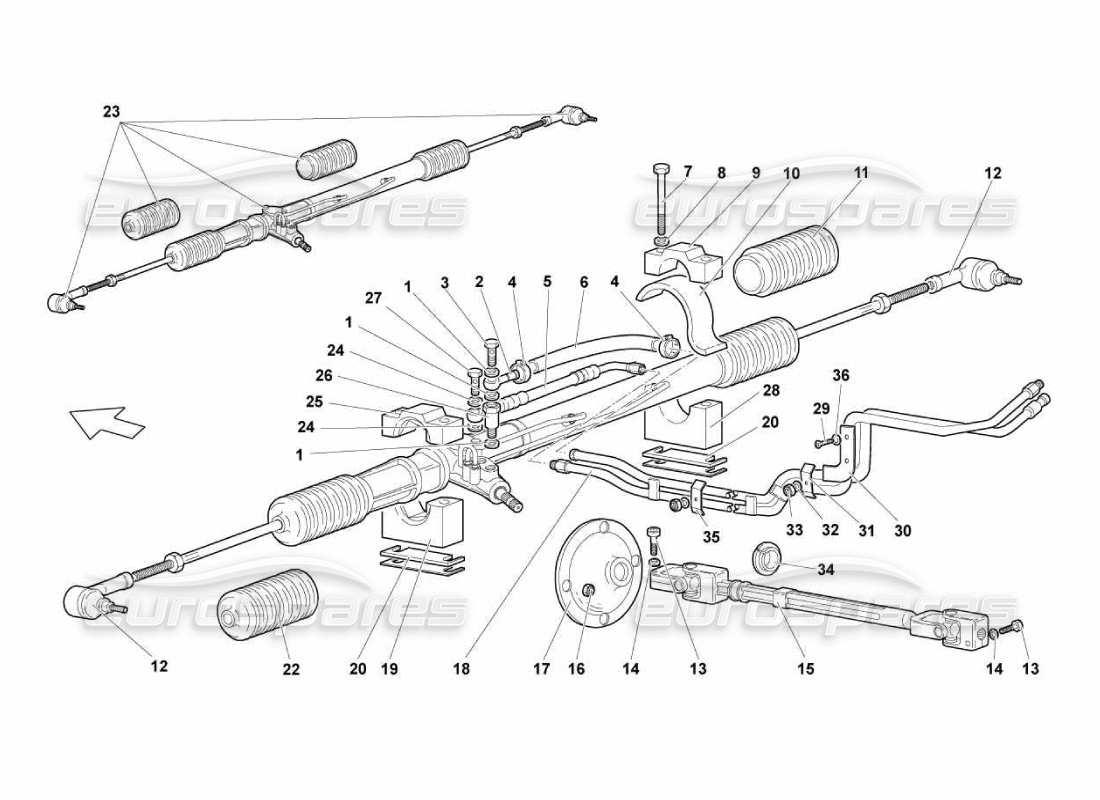 lamborghini murcielago lp670 teilediagramm der zahnstange
