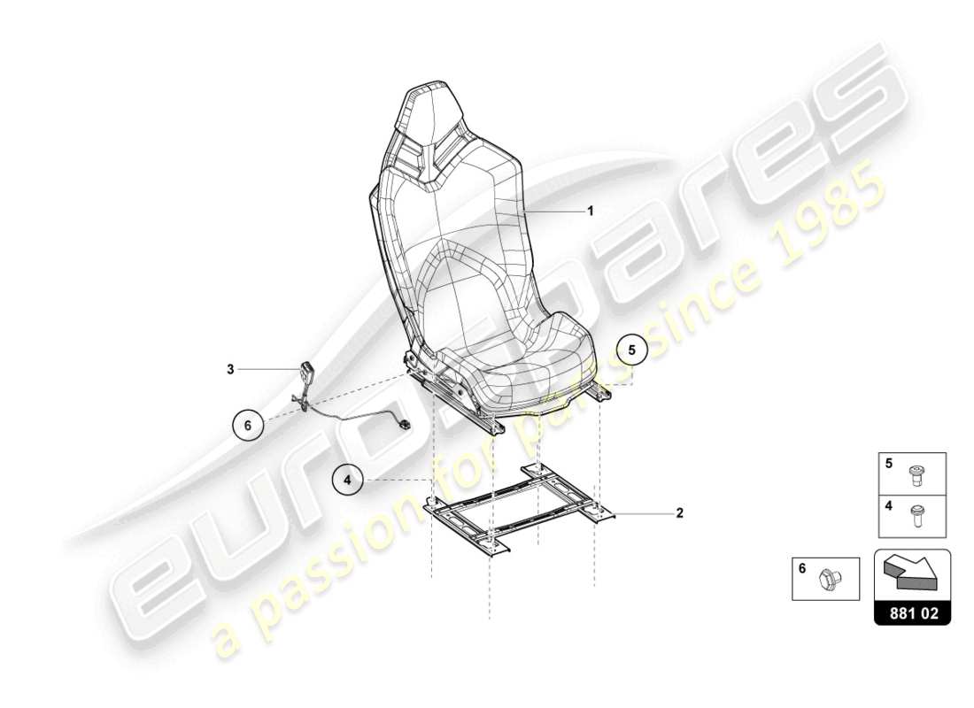 lamborghini sian (2021) sportsitz ersatzteildiagramm