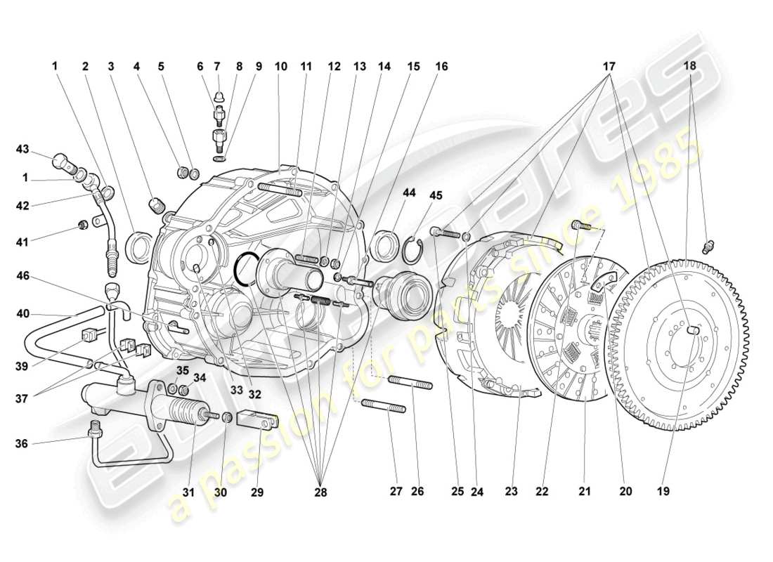 lamborghini murcielago coupe (2004) kupplung rhd ersatzteildiagramm