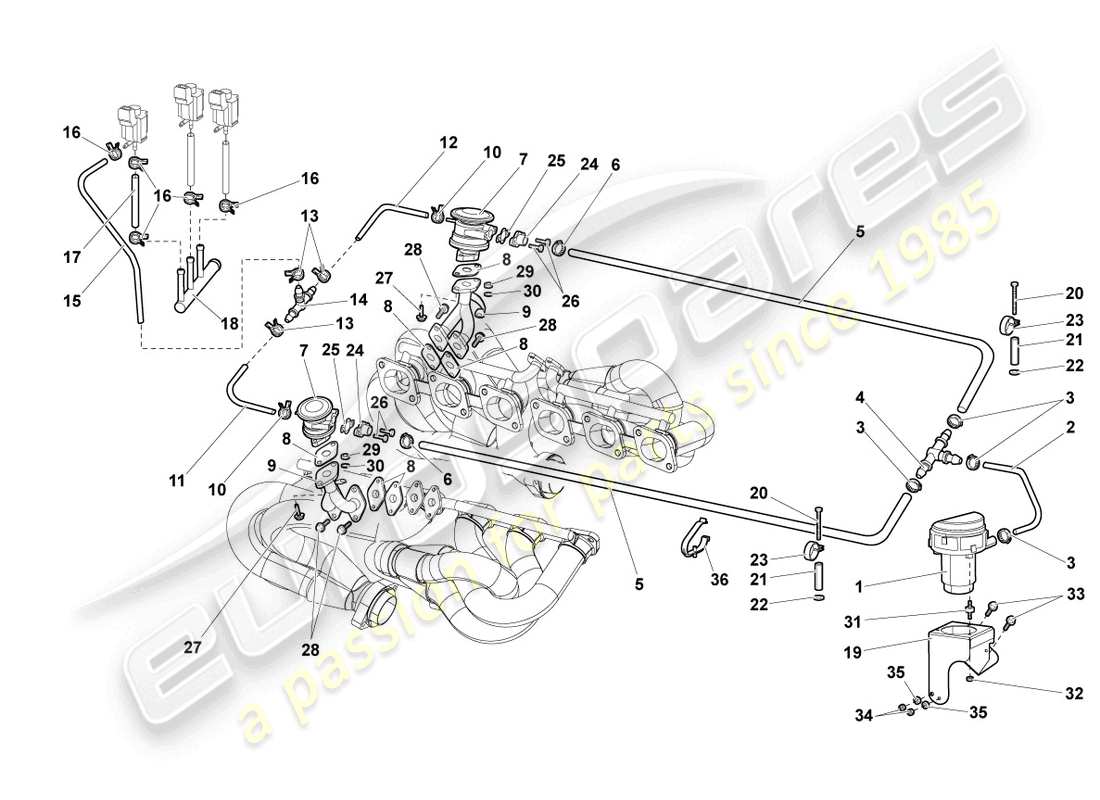 lamborghini murcielago coupe (2006) sekundärluftpumpe teilediagramm