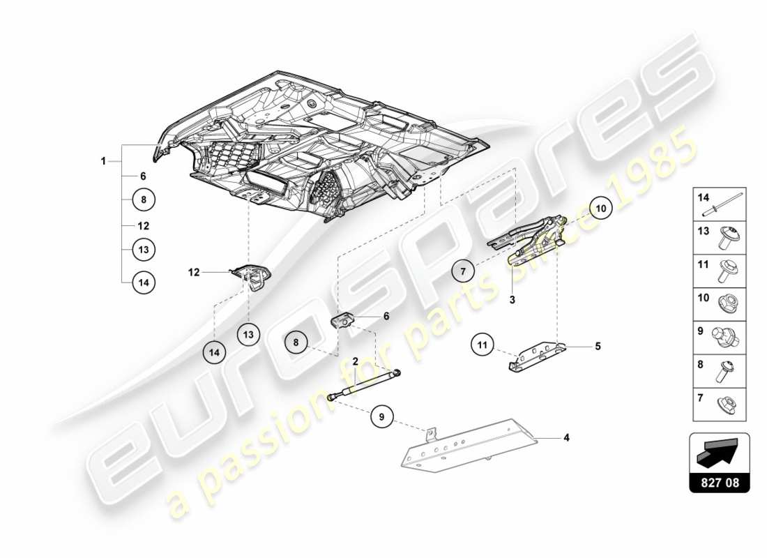 lamborghini performante spyder (2019) hintere klappe - teilediagramm