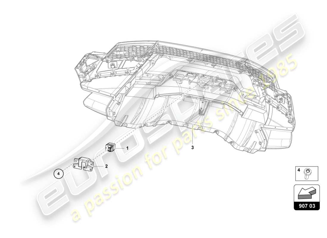 lamborghini performante coupe (2019) rückfahrkamera ersatzteildiagramm