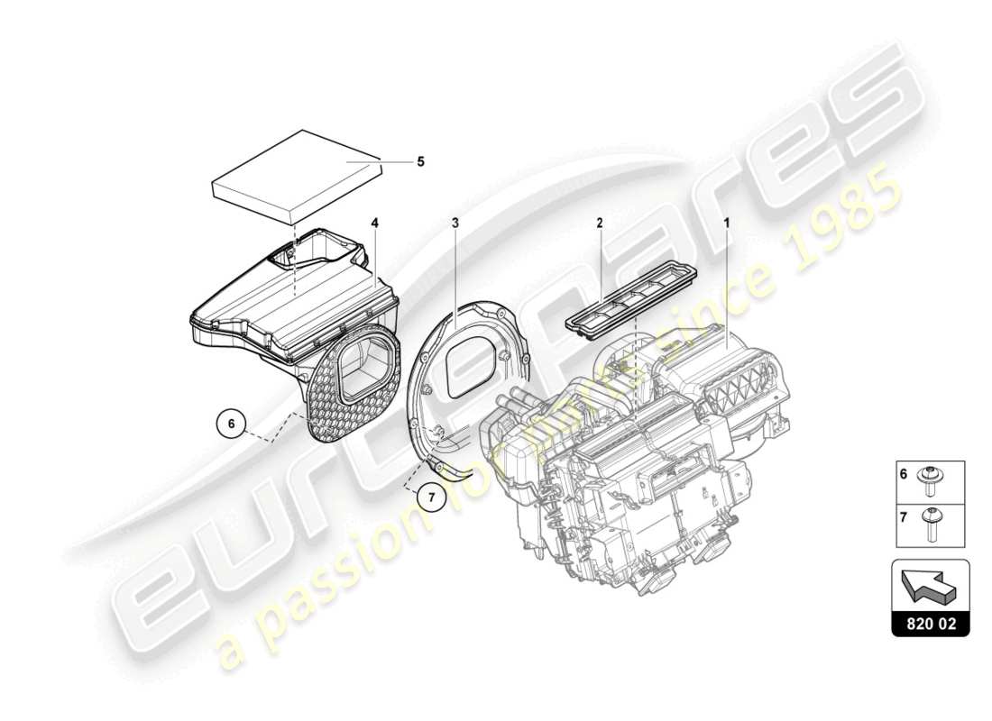 lamborghini 2020 (lp770-4 svj coupe) klimaanlage teilediagramm