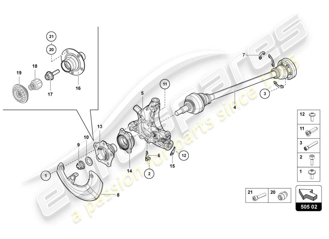 lamborghini 2015 (lp700-4 coupe) antriebswelle hinten ersatzteildiagramm