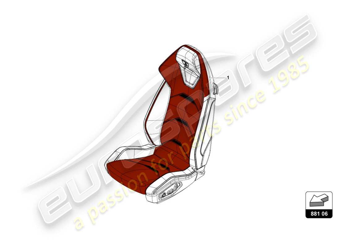 lamborghini performante spyder (2018) seat 'performante trim ersatzteildiagramm
