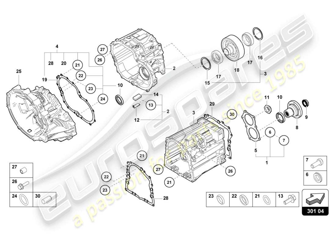 lamborghini 2016 (lp700-4 coupe) äussere komponenten für getriebe ersatzteildiagramm