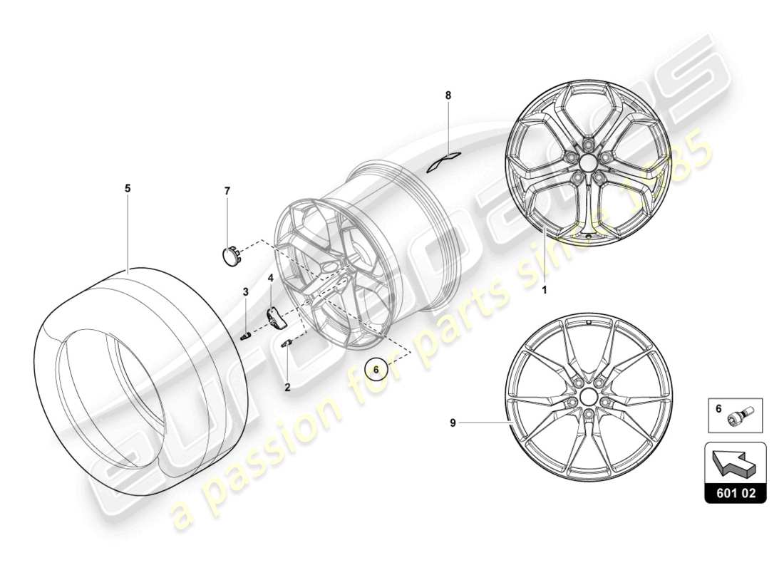 lamborghini lp700-4 coupe (2015) räder/reifen hinten ersatzteildiagramm