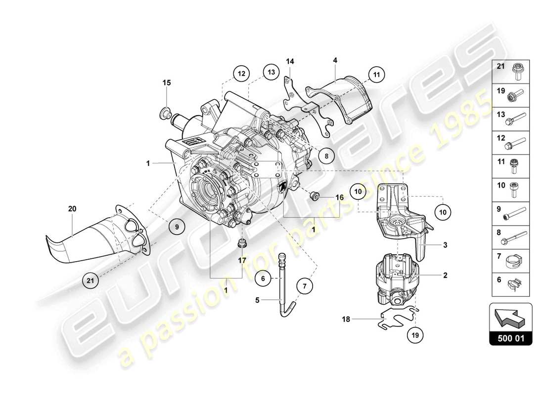 lamborghini 2021 (lp770-4 svj coupe) differential hinten teilediagramm