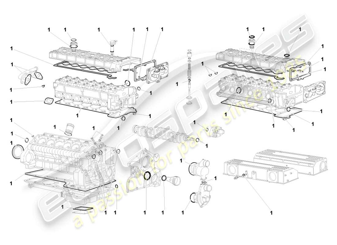 lamborghini murcielago coupe (2006) dichtungssatz für motor ersatzteildiagramm