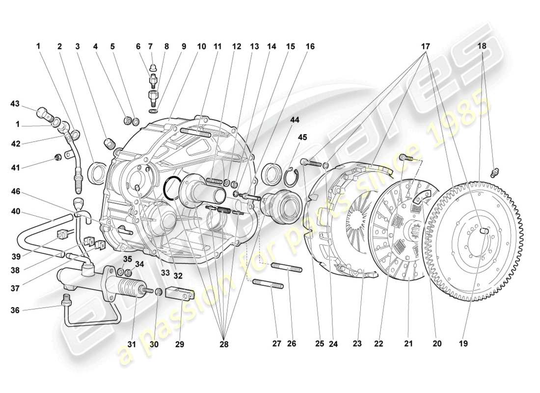 lamborghini murcielago coupe (2004) kupplung lhd ersatzteildiagramm