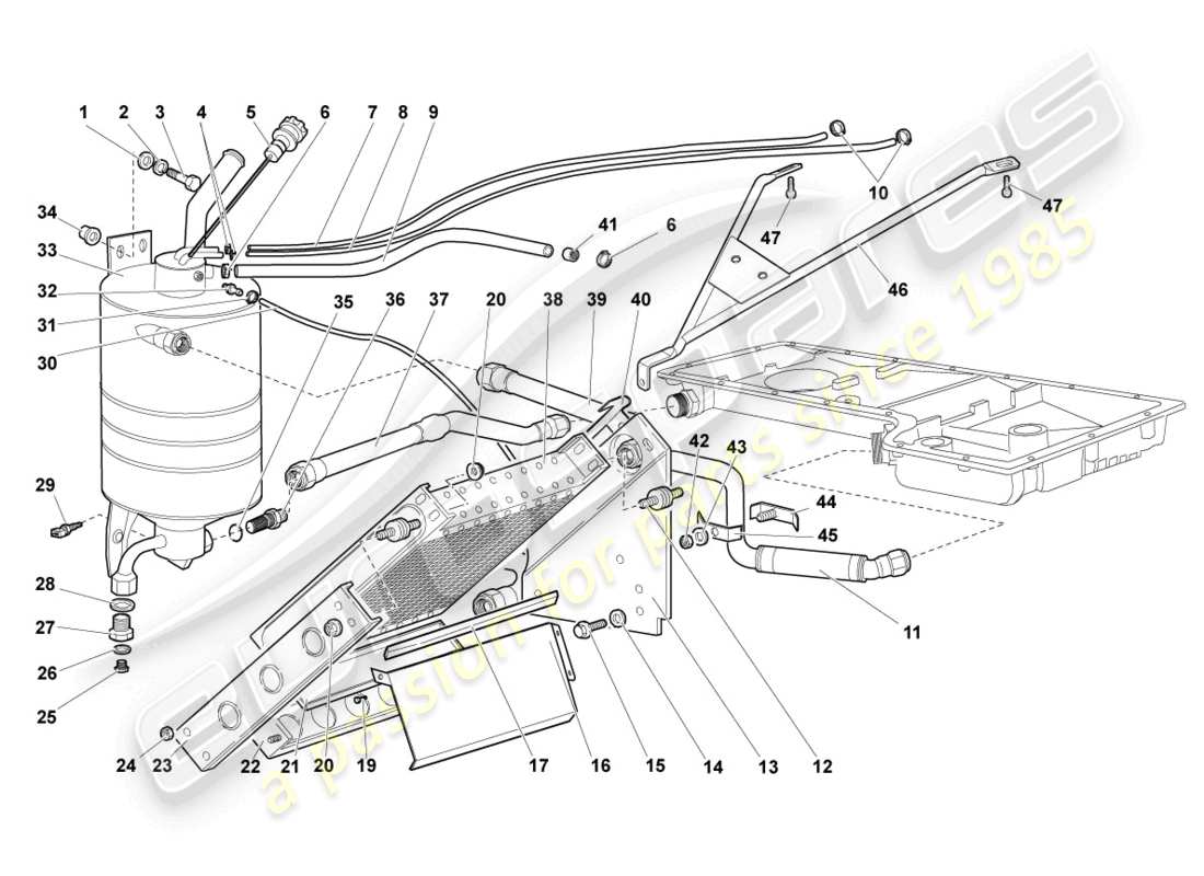 lamborghini murcielago coupe (2003) ölkühler teilediagramm