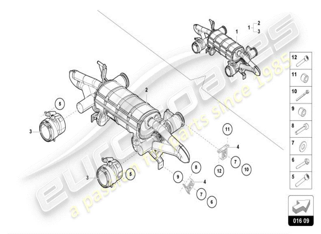 lamborghini huracan performante coupe (accessories) sportauspuffanlage (kompl.) ersatzteildiagramm