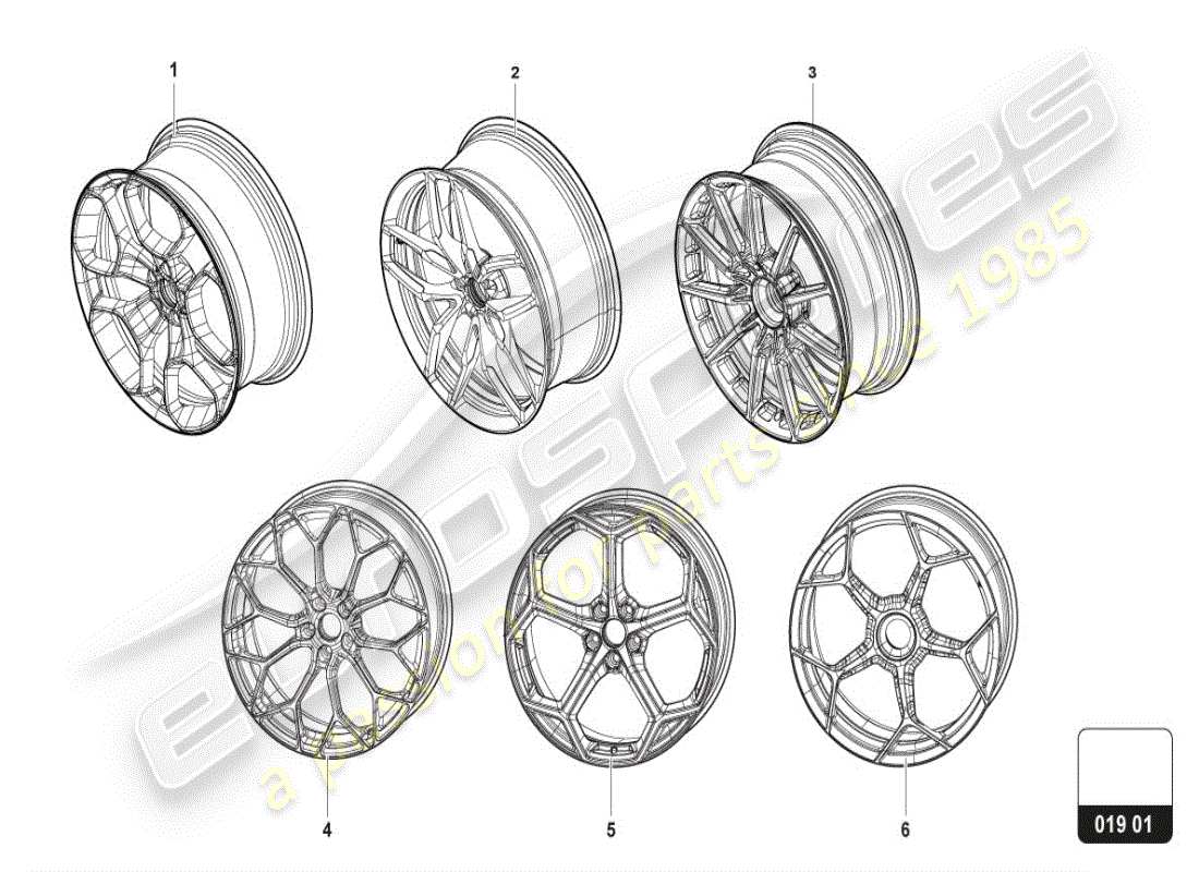 lamborghini huracan lp610-4 coupe (accessories) aluminiumfelge teilediagramm