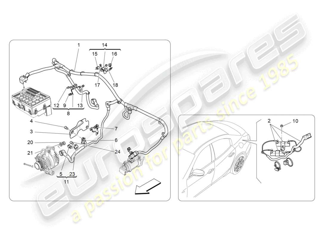 maserati ghibli (2015) hauptverkabelung teilediagramm