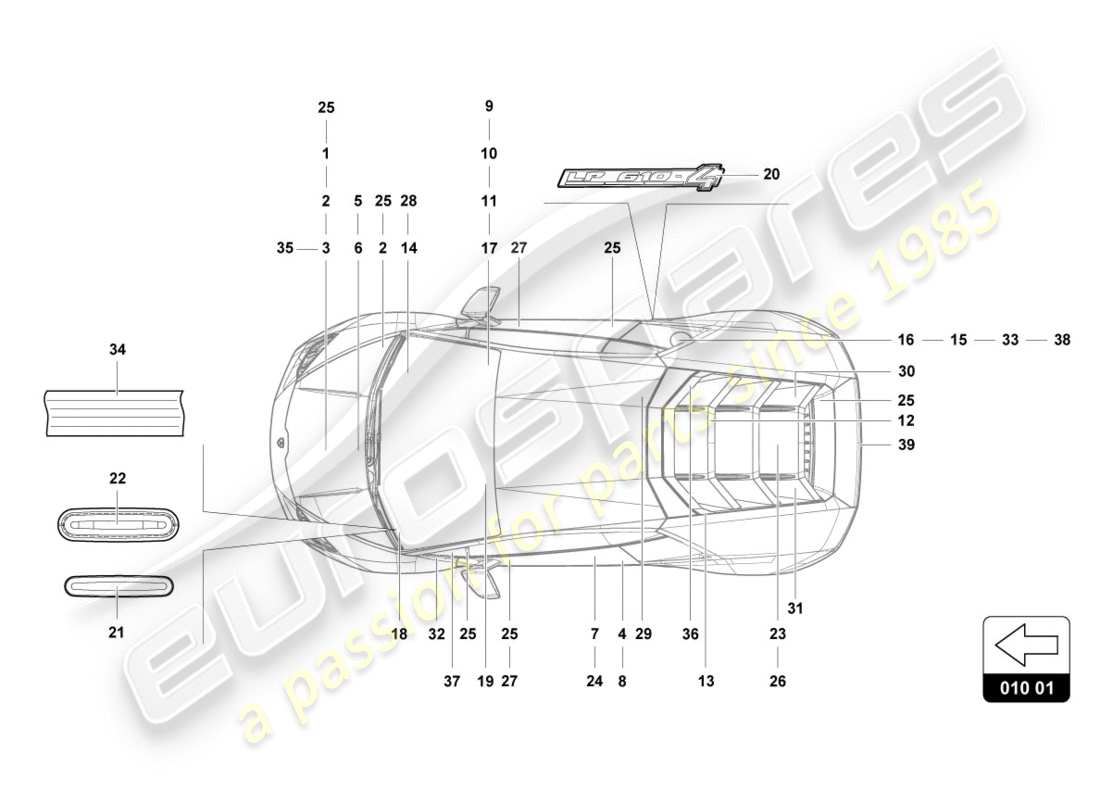 lamborghini lp600-4 zhong coupe (2015) beschriften/beschriftungen ersatzteil-diagramm