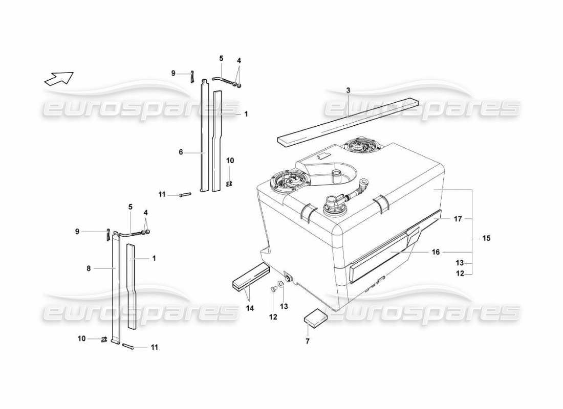 lamborghini murcielago lp670 tank - implantationsteildiagramm