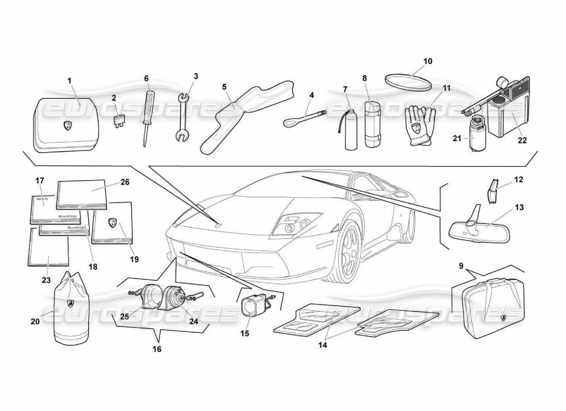 lamborghini murcielago lp670 zubehör teilediagramm