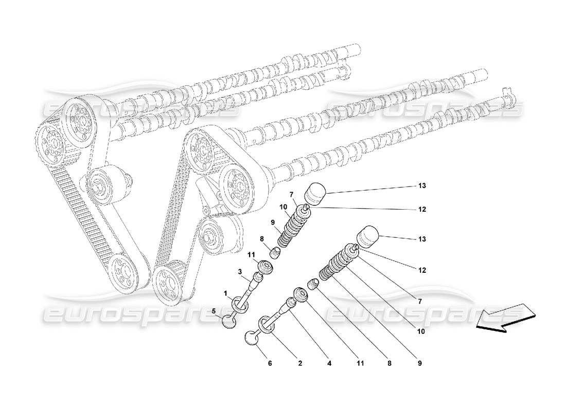 ferrari 550 maranello steuerung - ventile ersatzteildiagramm