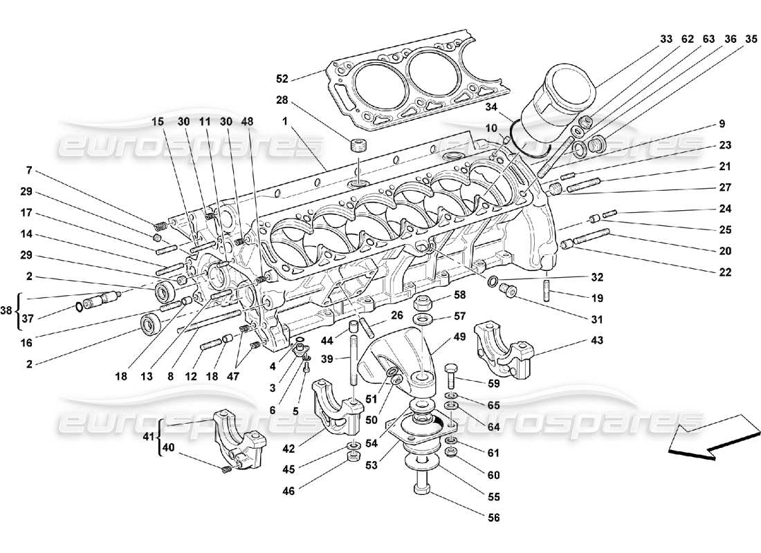 ferrari 550 maranello kurbelgehäuse-teilediagramm