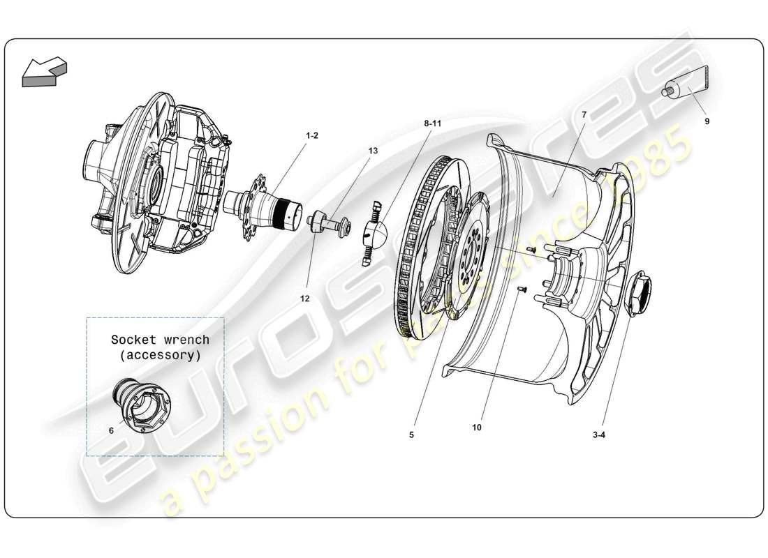 lamborghini super trofeo (2009-2014) front monolock system kit teilediagramm