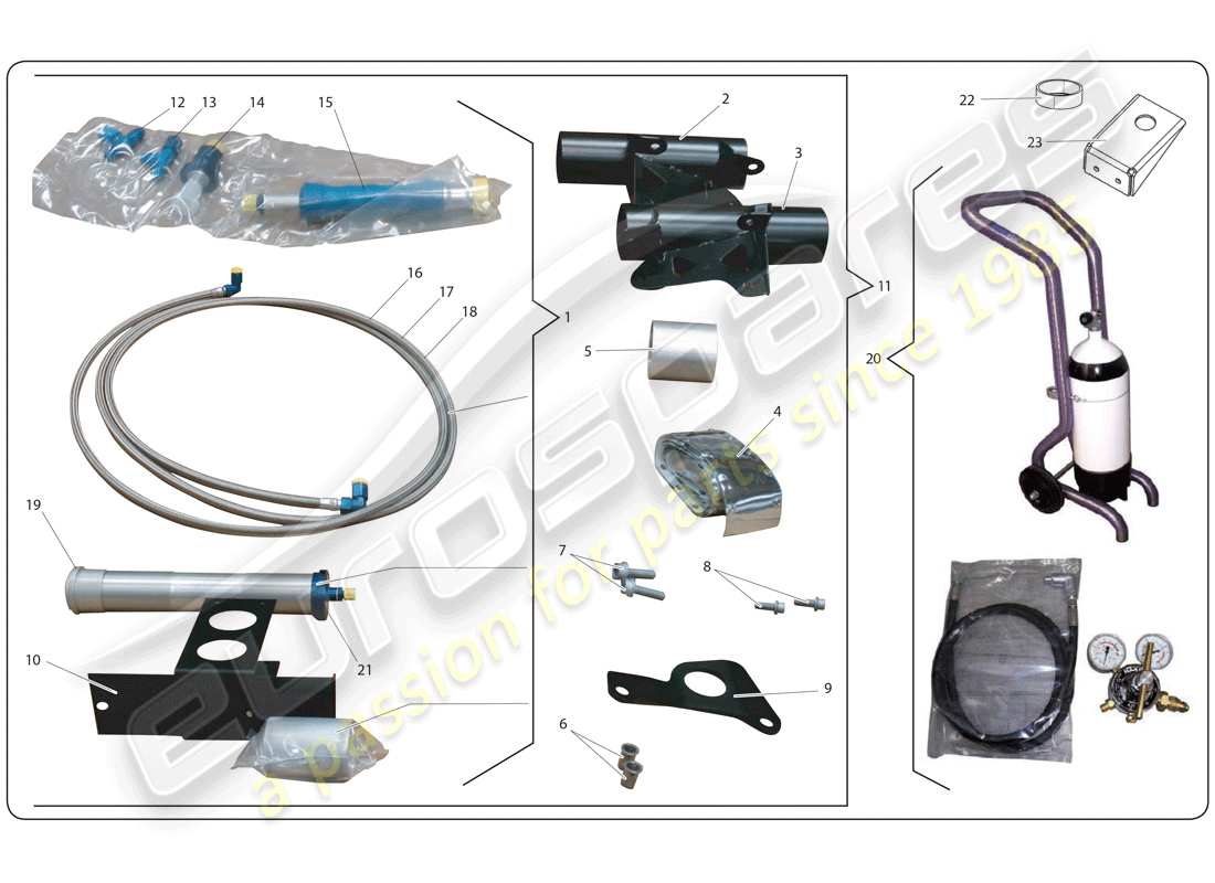 lamborghini super trofeo (2009-2014) air jack system - teilediagramm