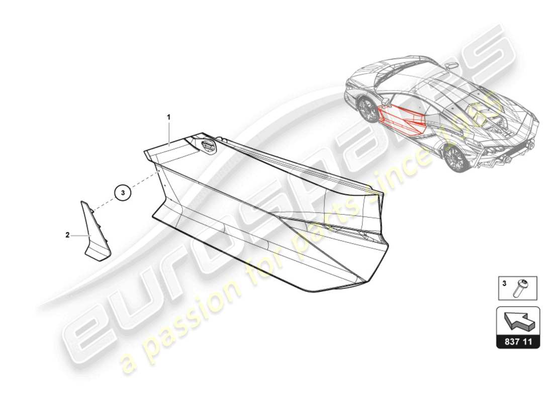 lamborghini sian (2021) door-teilediagramm