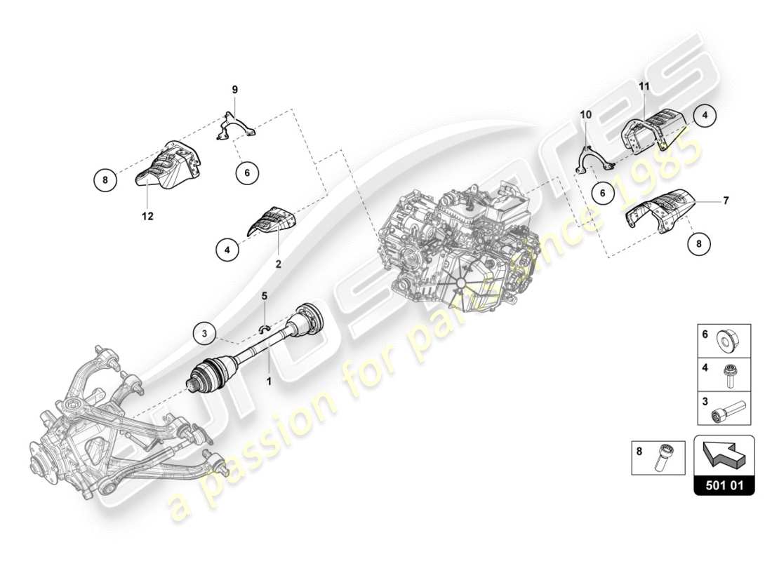 lamborghini 2019 (lp610-4 spyder) achswelle hinten ersatzteildiagramm