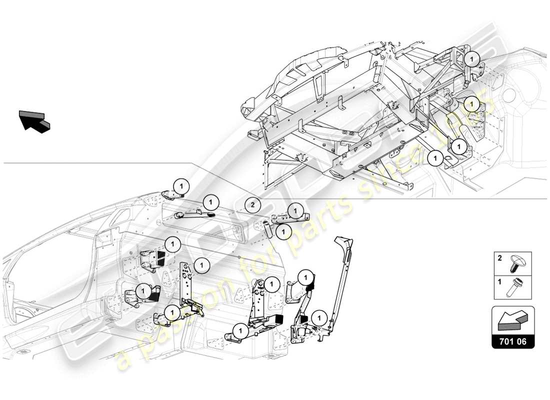 lamborghini 2014 (lp720-4 coupe 50) befestigungselemente ersatzteildiagramm