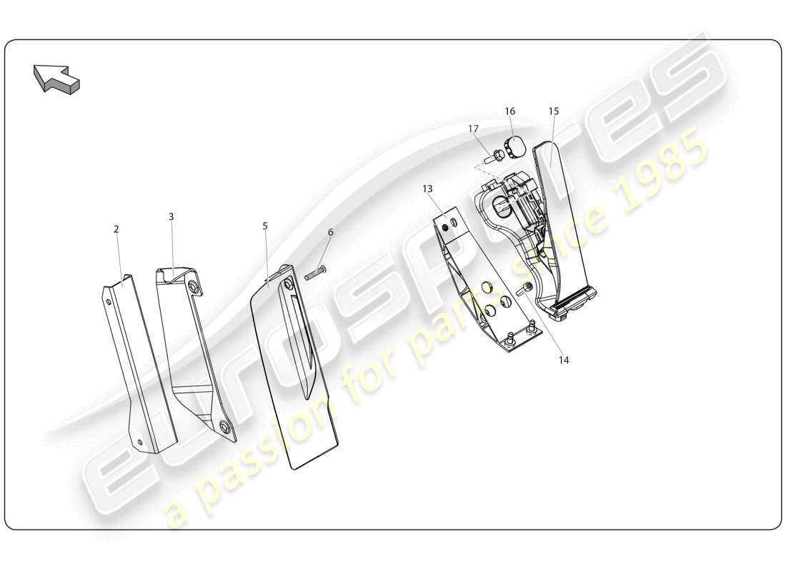 lamborghini super trofeo (2009-2014) pedal teilediagramm