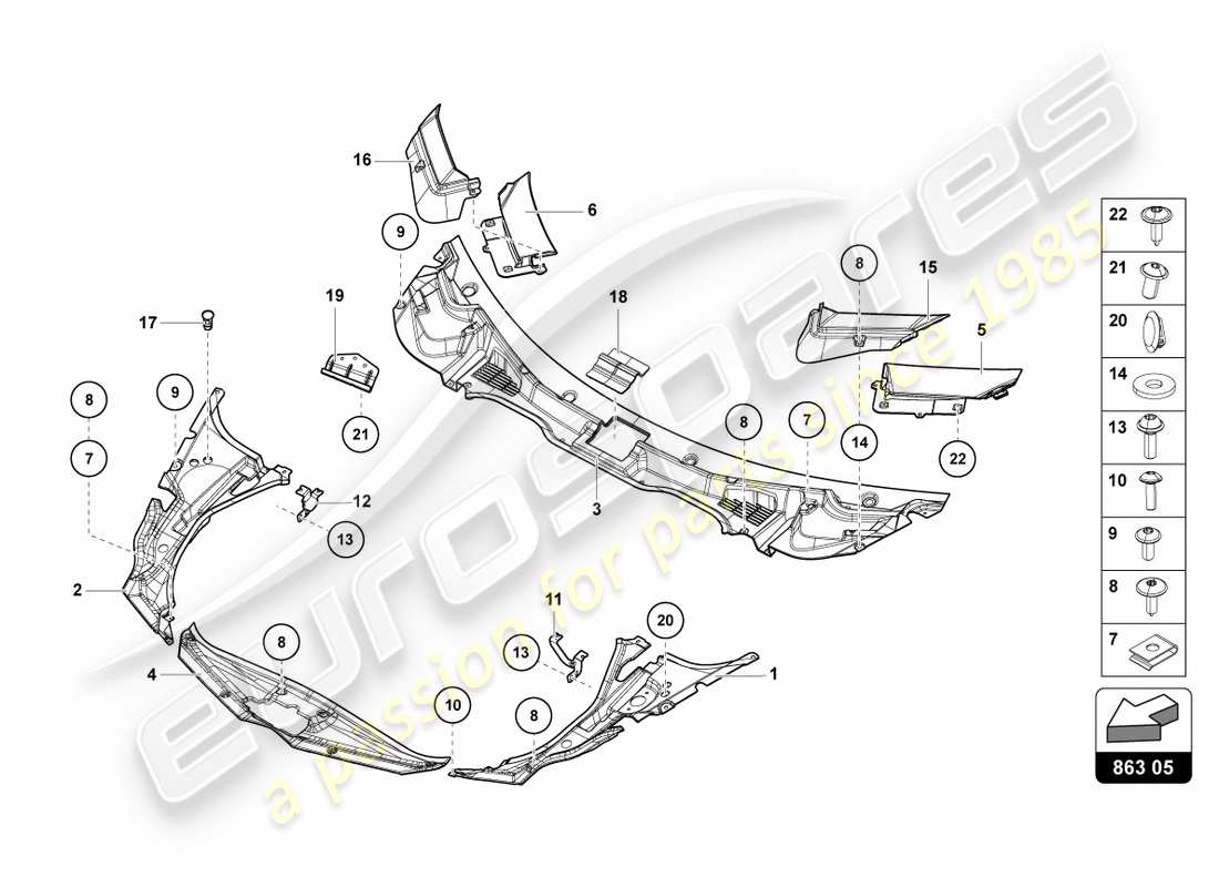 lamborghini lp700-4 coupe (2012) gepäckraum-bodenbelag ersatzteildiagramm