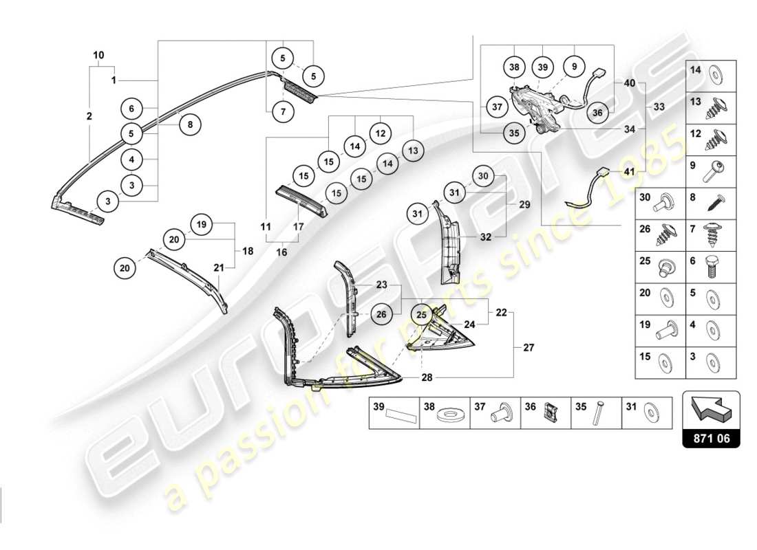 lamborghini 2020 (evo spyder) seal-teilediagramm