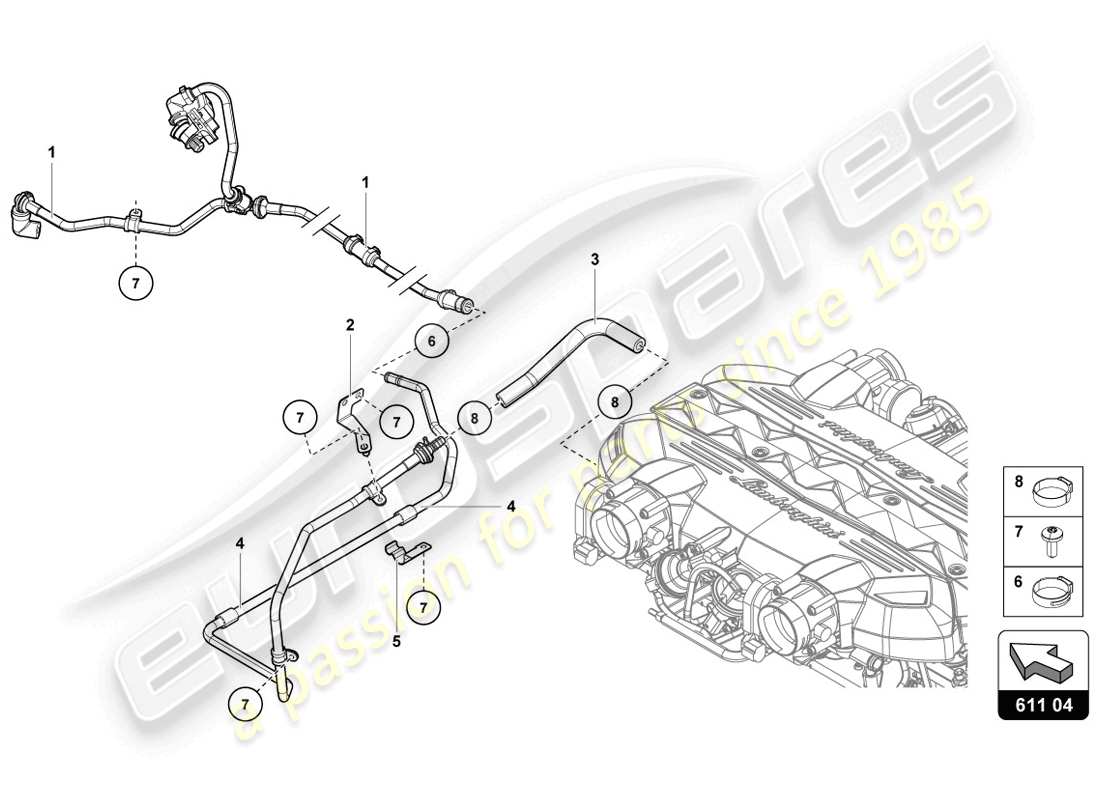 lamborghini 2014 (lp720-4 coupe 50) vakuumschläuche ersatzteildiagramm