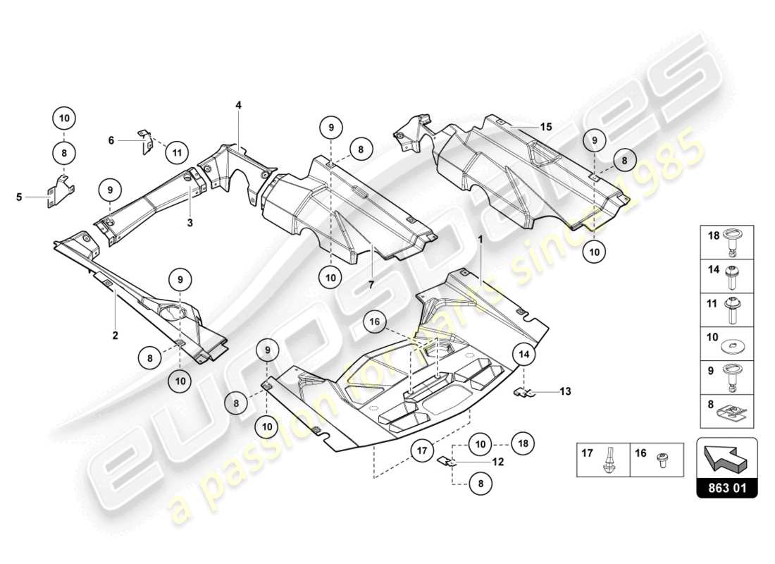 lamborghini 2018 (lp740-4 s roadster) abdeckungen ersatzteildiagramm