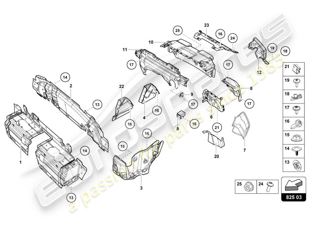 lamborghini lp610-4 coupe (2017) hitzeschild teilediagramm