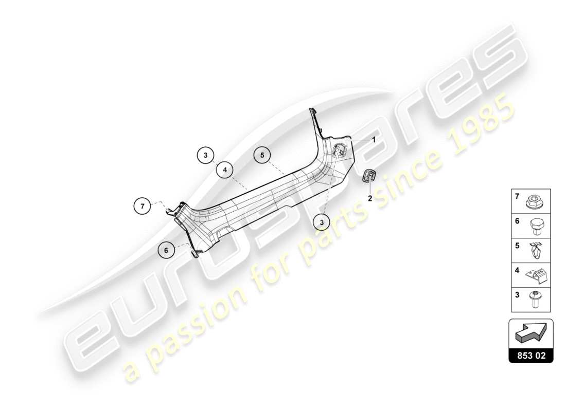 lamborghini lp610-4 avio (2016) seitenträger teilediagramm