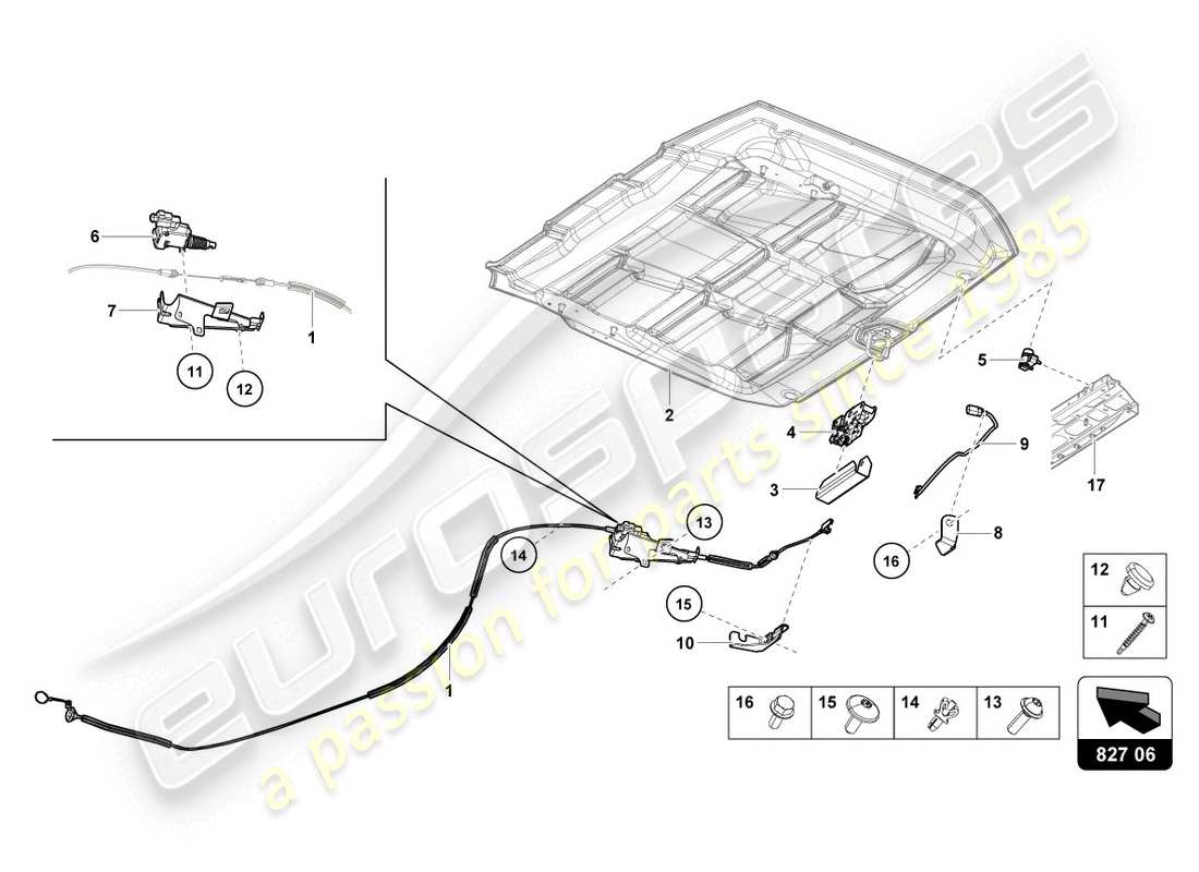 lamborghini evo spyder (2020) hintere klappe - teilediagramm