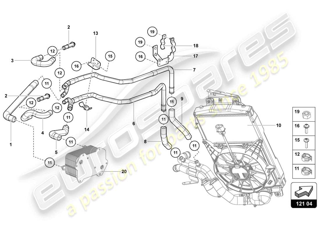 lamborghini lp720-4 coupe 50 (2014) teilediagramm des kühlsystems