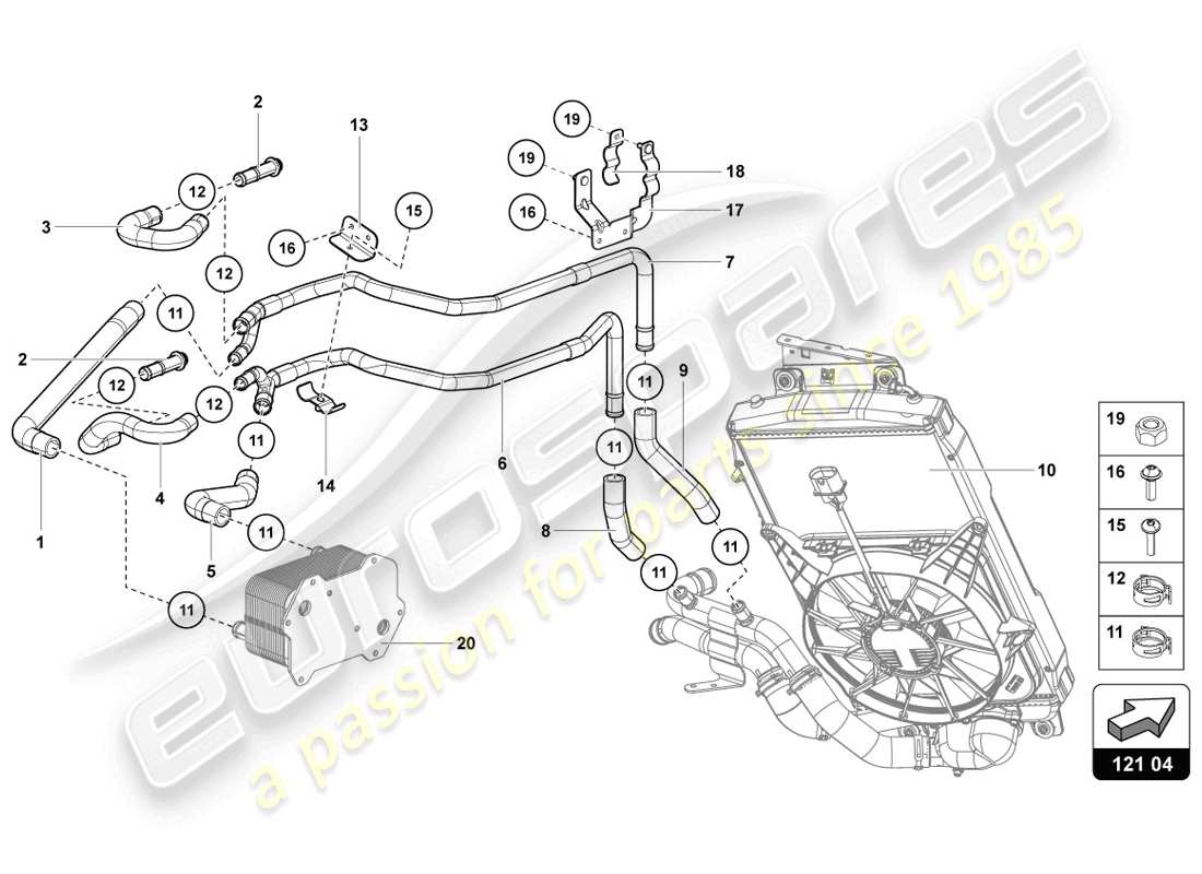 lamborghini lp720-4 coupe 50 (2014) kühlsystem teilediagramm