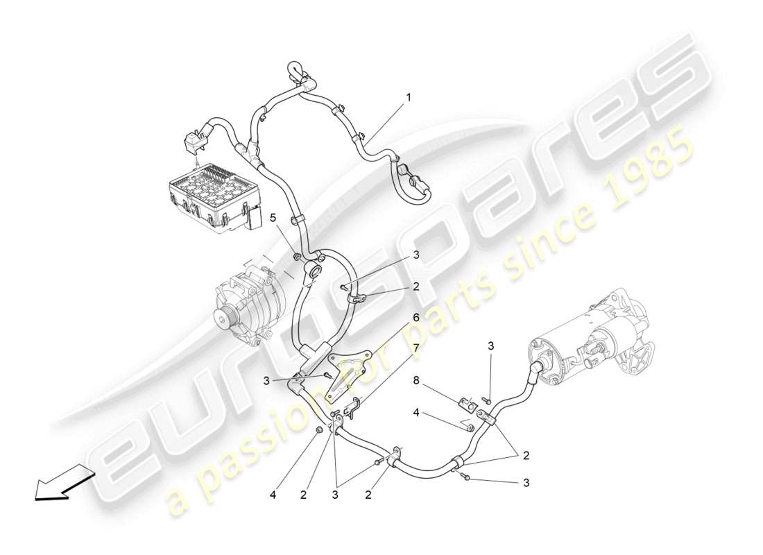 maserati levante (2017) hauptverkabelung teilediagramm