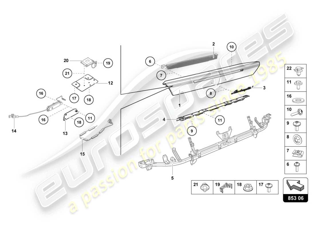 lamborghini lp610-4 coupe (2016) rückwand oberteil teilediagramm