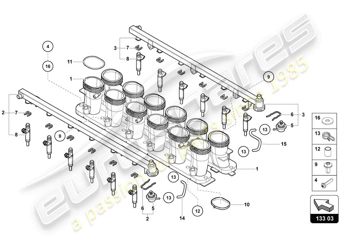 lamborghini lp720-4 coupe 50 (2014) ansaugkrümmer - teilediagramm
