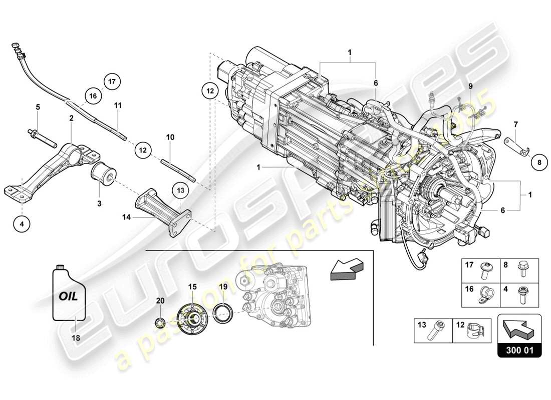 lamborghini lp720-4 coupe 50 (2014) 7-speed automatikgetriebe teilediagramm